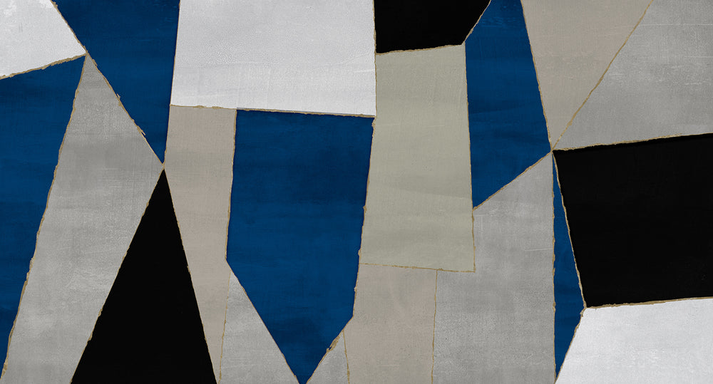 Grey Abstract Patchwork M9879