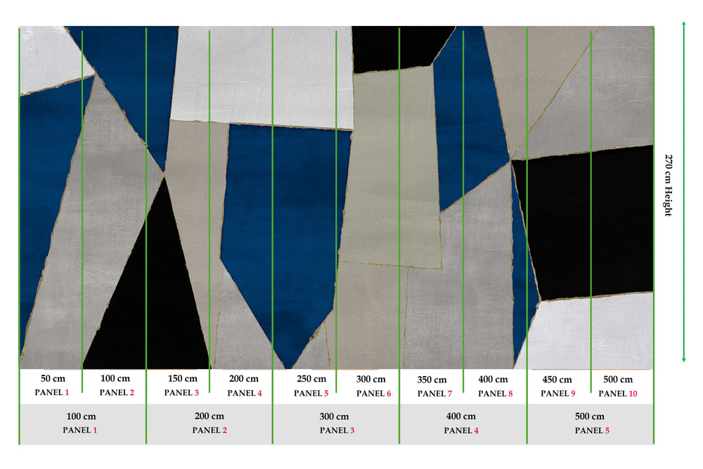 Grey Abstract Patchwork M9879