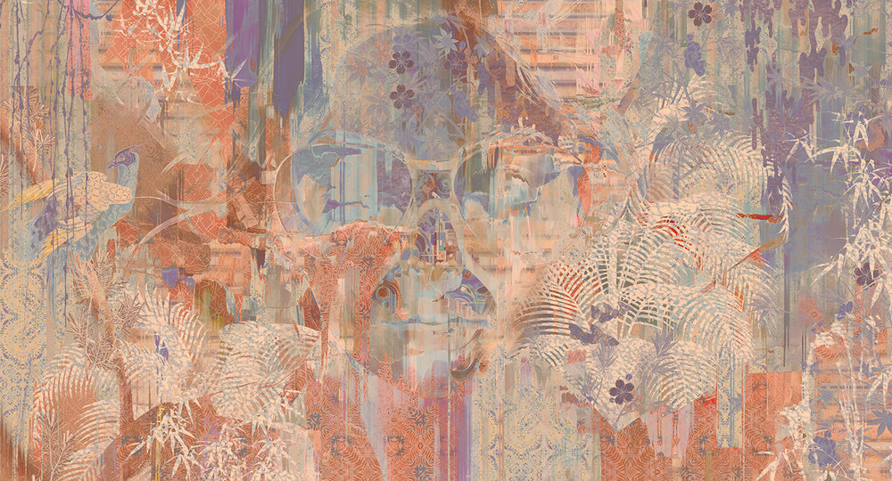 Gold Botanical Forest Queen Mural Wallpaper M2539 - Sample