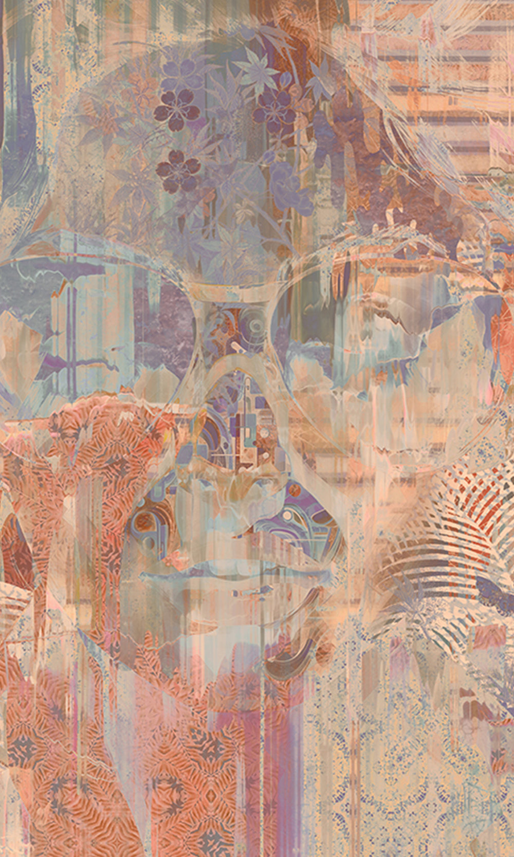 Gold Botanical Forest Queen Mural Wallpaper M2539 - Sample