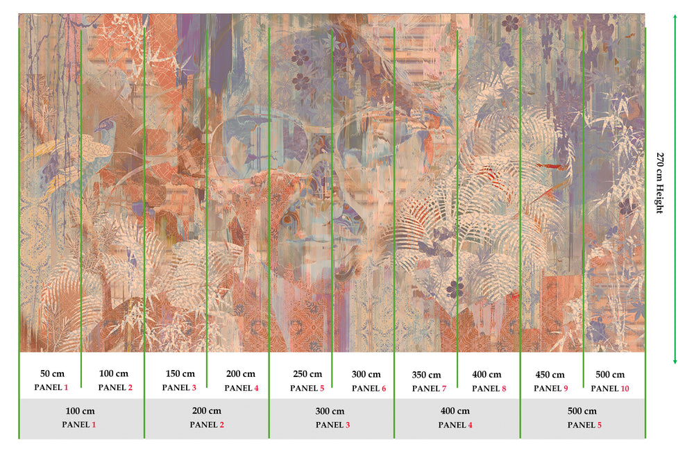 Gold Botanical Forest Queen Mural Wallpaper M2539 - Sample