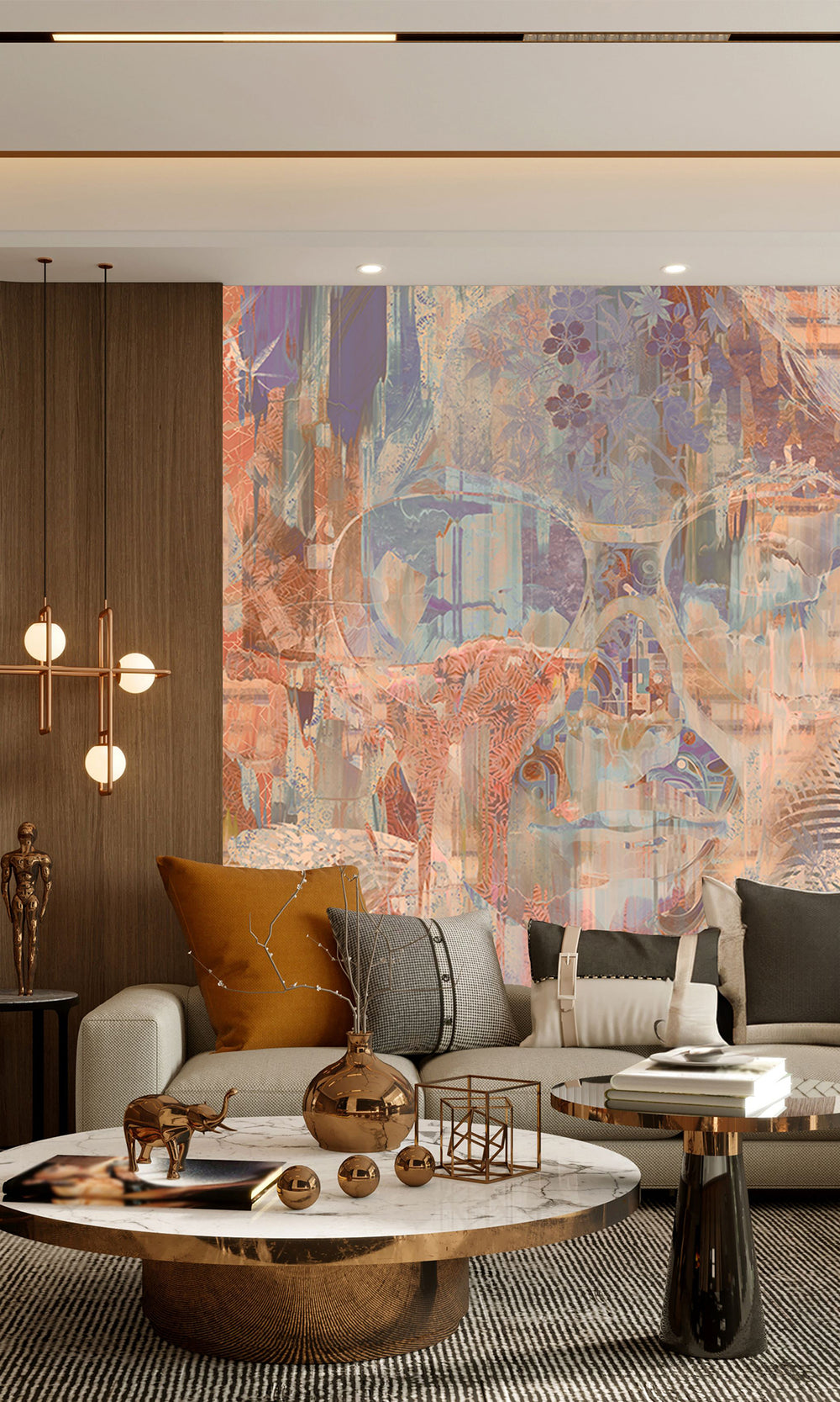 Gold Botanical Forest Queen Mural Wallpaper M2539 - Sample