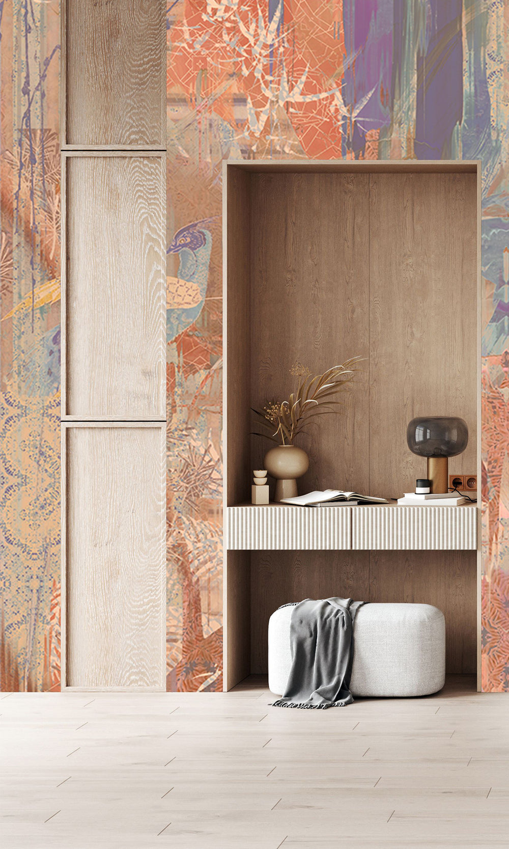 Gold Botanical Forest Queen Mural Wallpaper M2539 - Sample