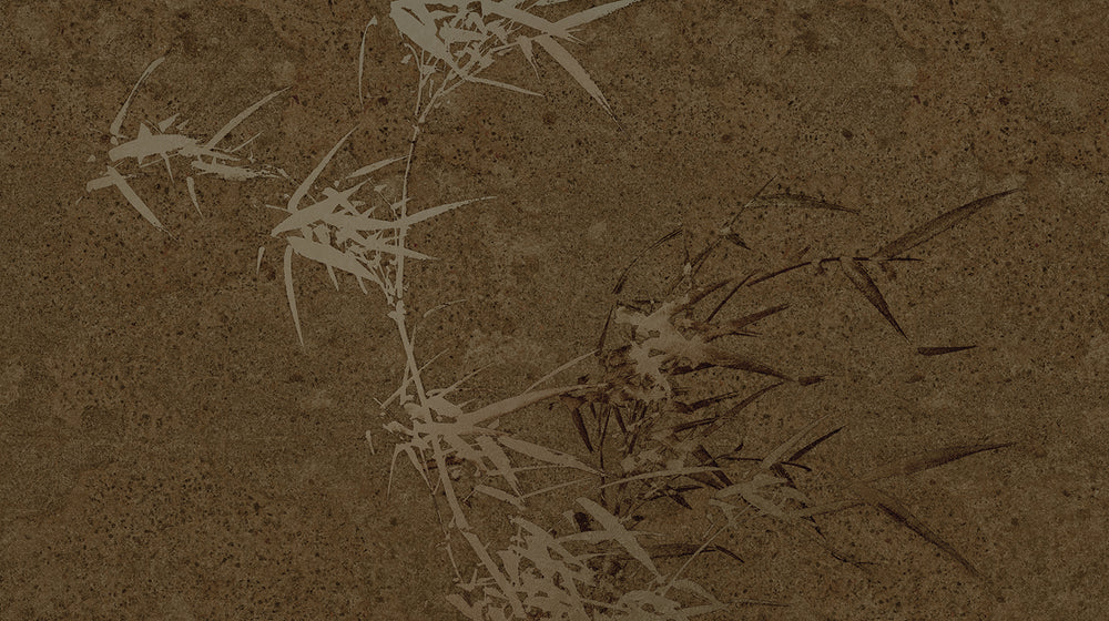 Dark Gold Abstract Bamboo Tree Mural Wallpaper M2541