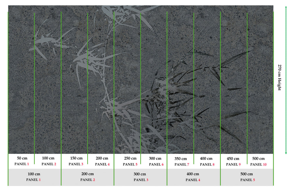 Charcoal Abstract Bamboo Tree Mural Wallpaper M2542