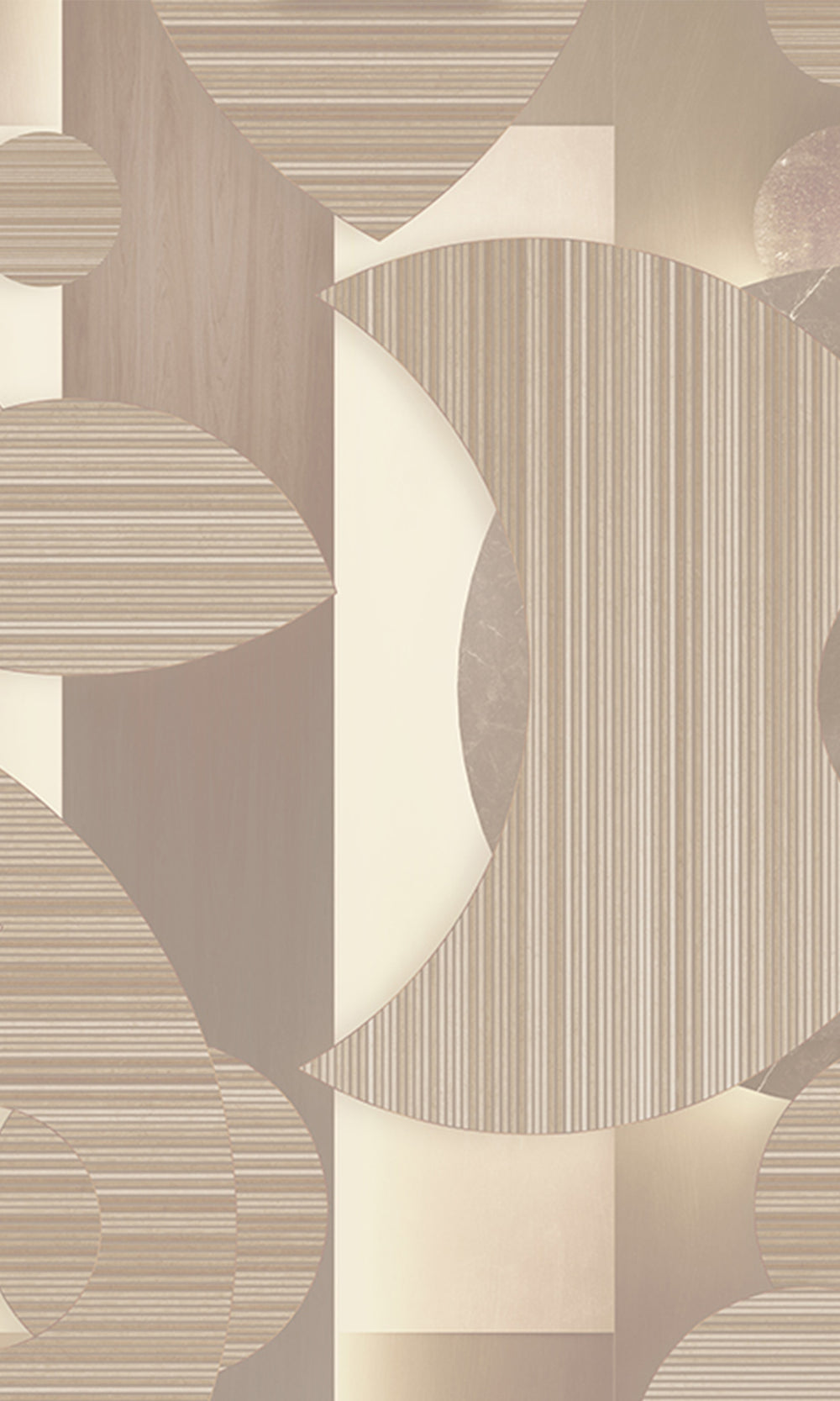 Beige Bronze Striped Mosaic Wall Mural M2543