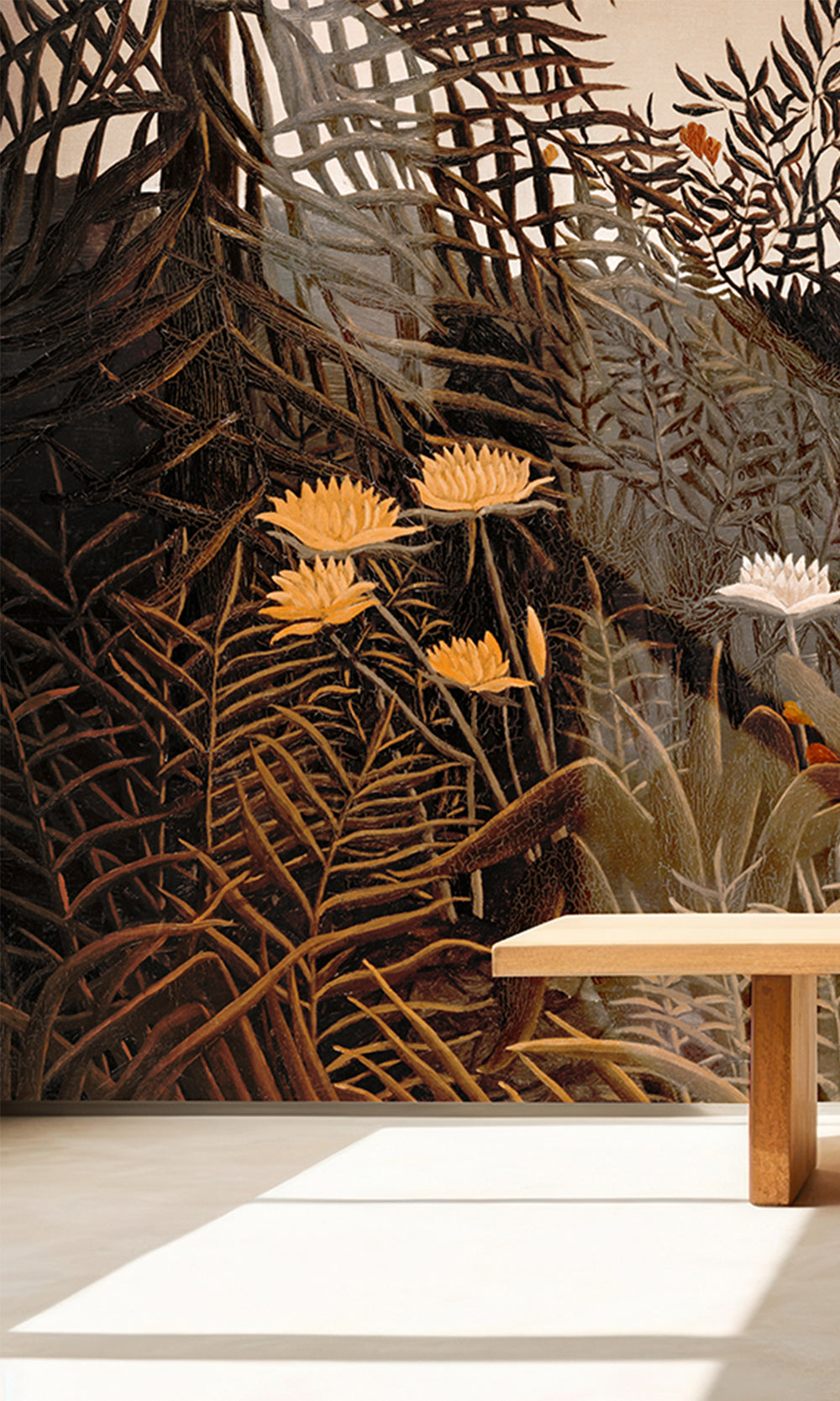 Charcoal Brown Blossoming Desert Sunset Wall Mural M2546