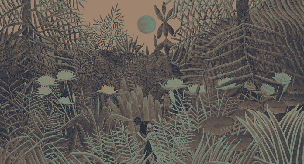 Ochre Lime Blossoming Desert Sunset Mural Wallpaper M2547