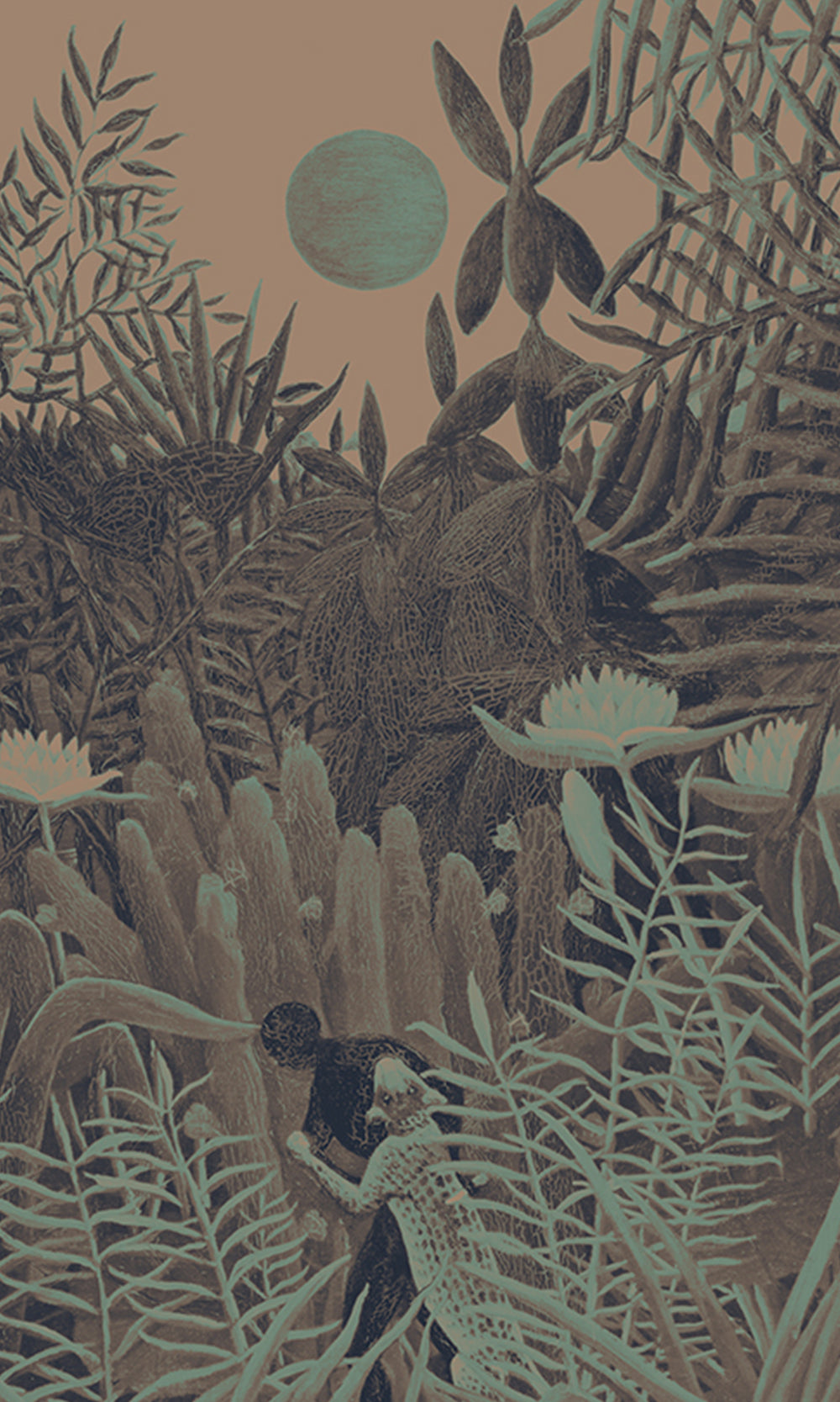 Ochre Lime Blossoming Desert Sunset Mural Wallpaper M2547
