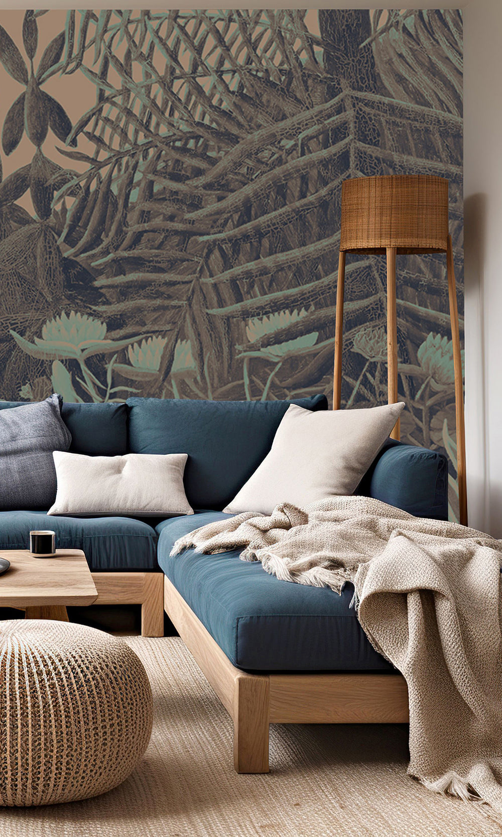 Ochre Lime Blossoming Desert Sunset Mural Wallpaper M2547