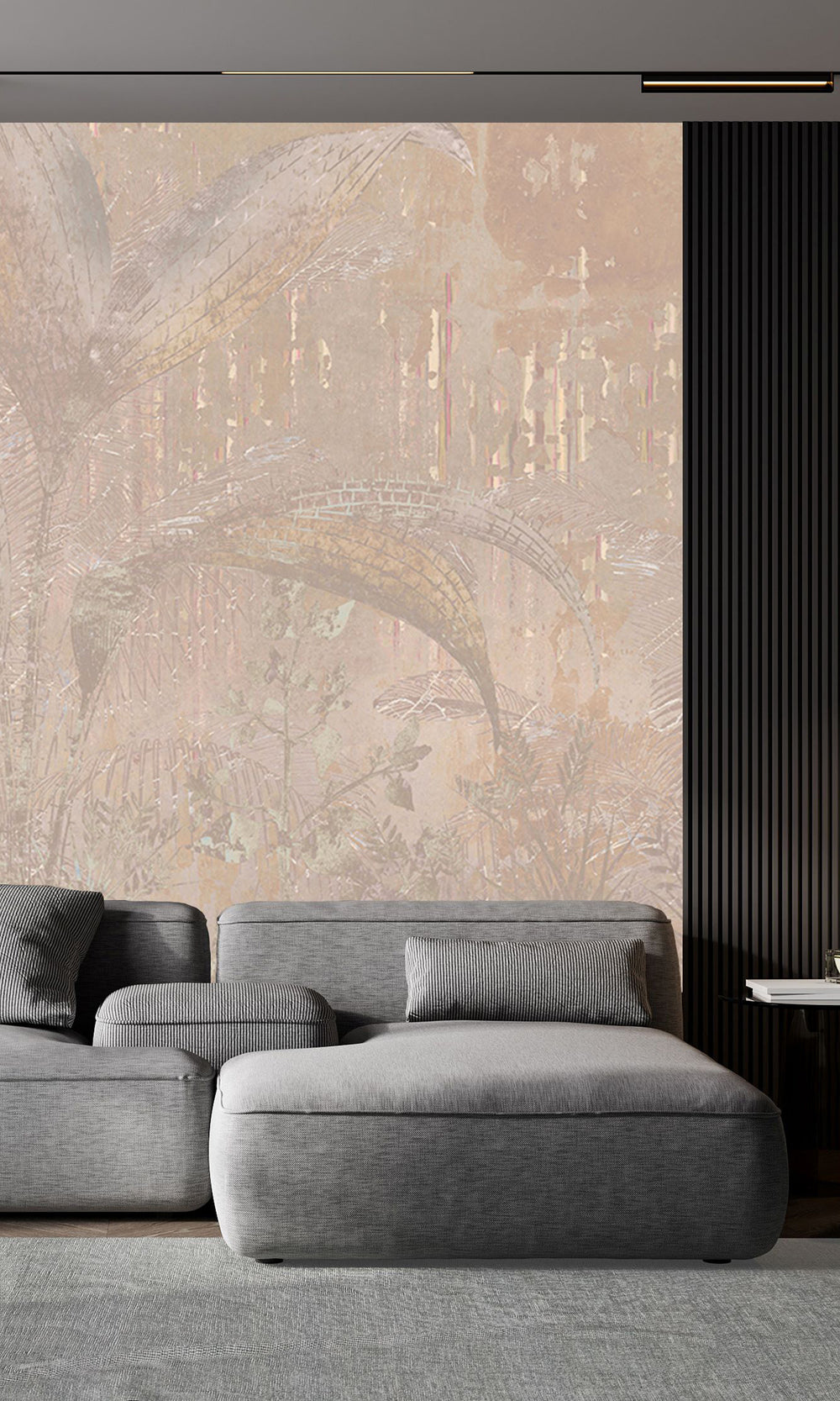Beige Gold Botanical Escape Wall Mural M2549