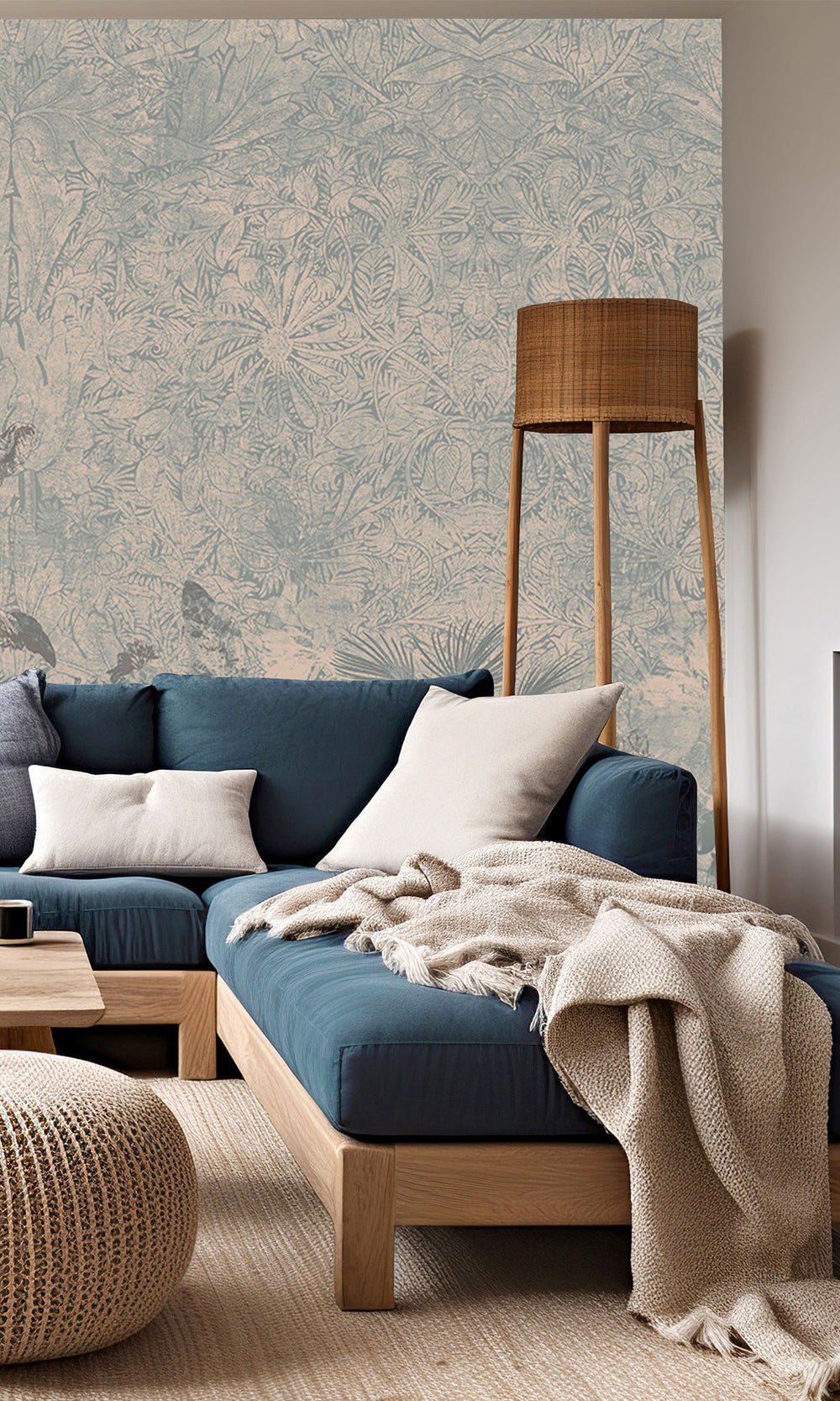 Ash Green Enchanting Tropical Jungle Wall Mural M2553