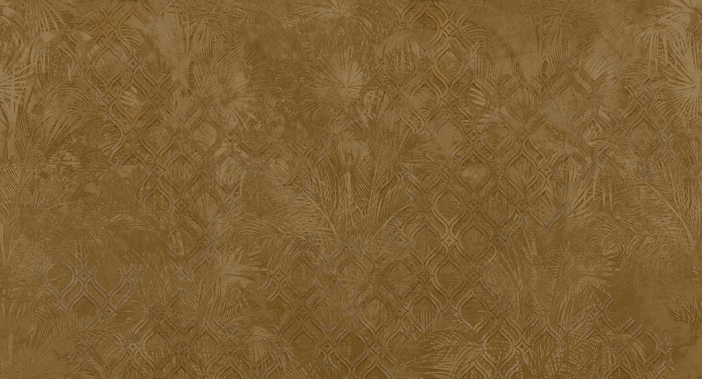 Copper Botanical Ogee Collage Wall Mural M2560
