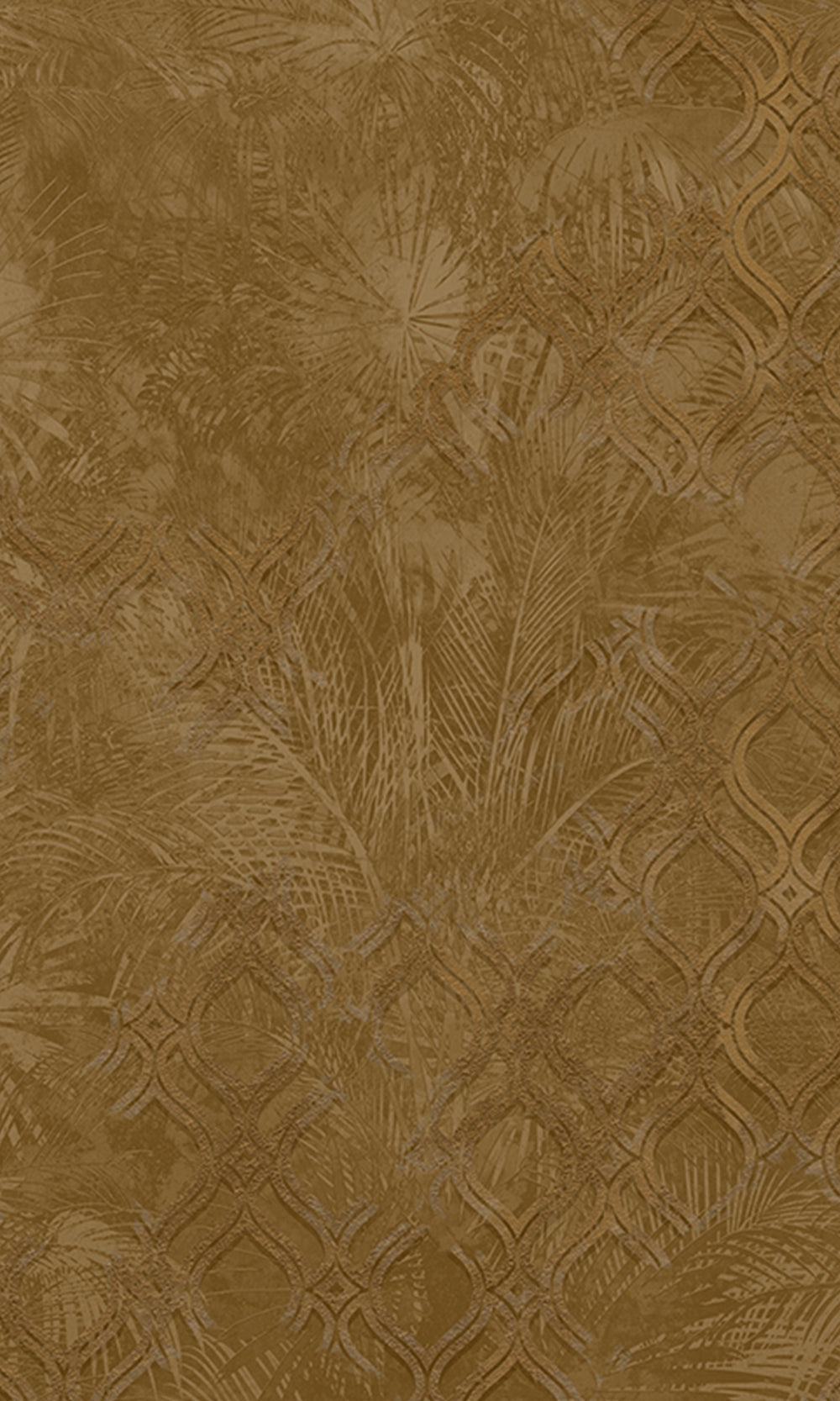 Copper Botanical Ogee Collage Wall Mural M2560