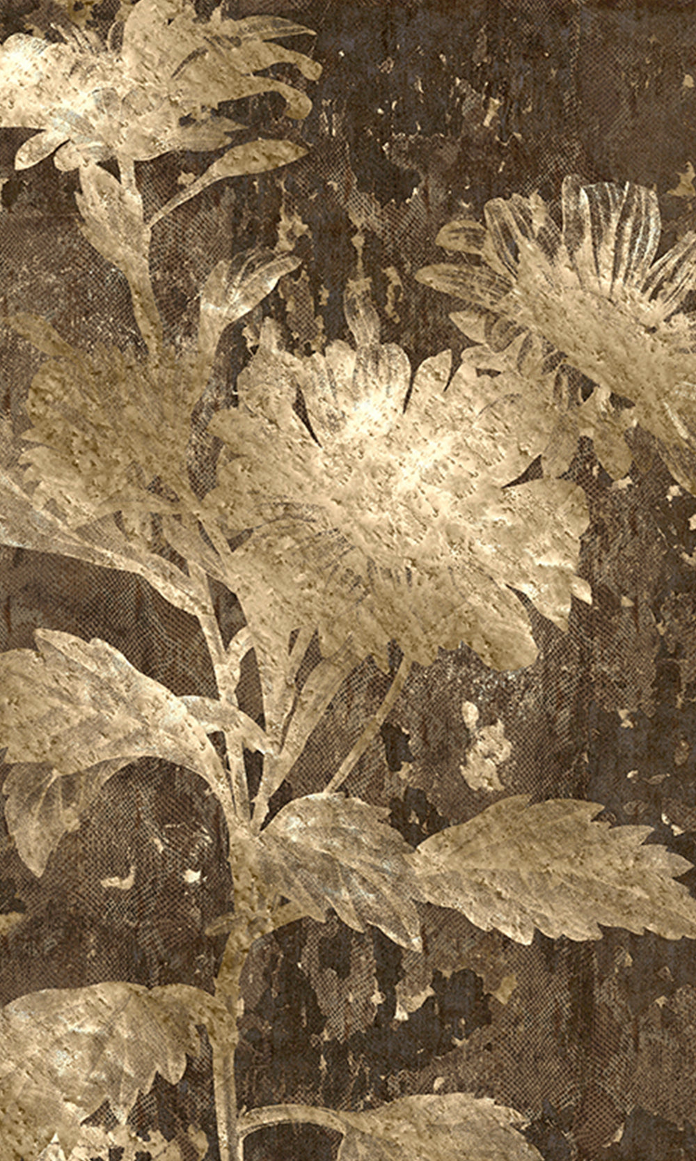 Umber Beige Mystic Abstract Marigold Mural Wallpaper M2564 -Sample