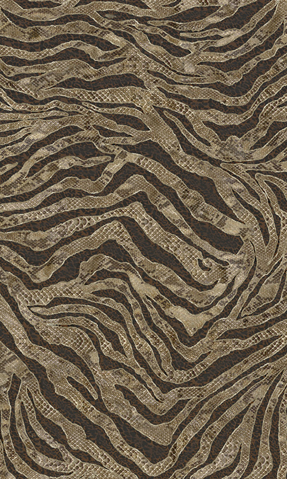 Brown Winding Faux Snakeskin Mural Wallpaper M2579