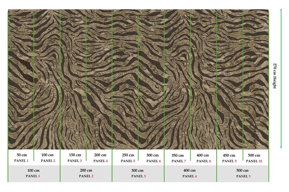 Brown Winding Faux Snakeskin Mural Wallpaper M2579
