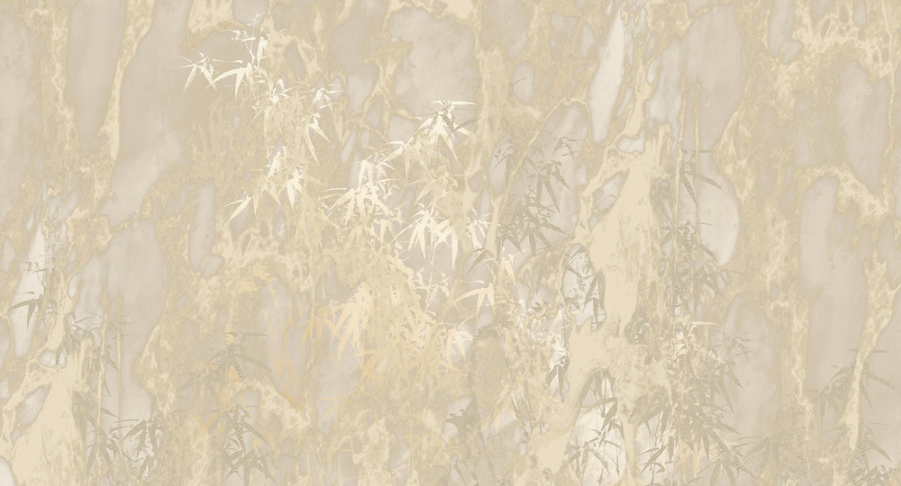 Gold Abstract Bamboo Forest Mural Wallpaper M2582 - Sample