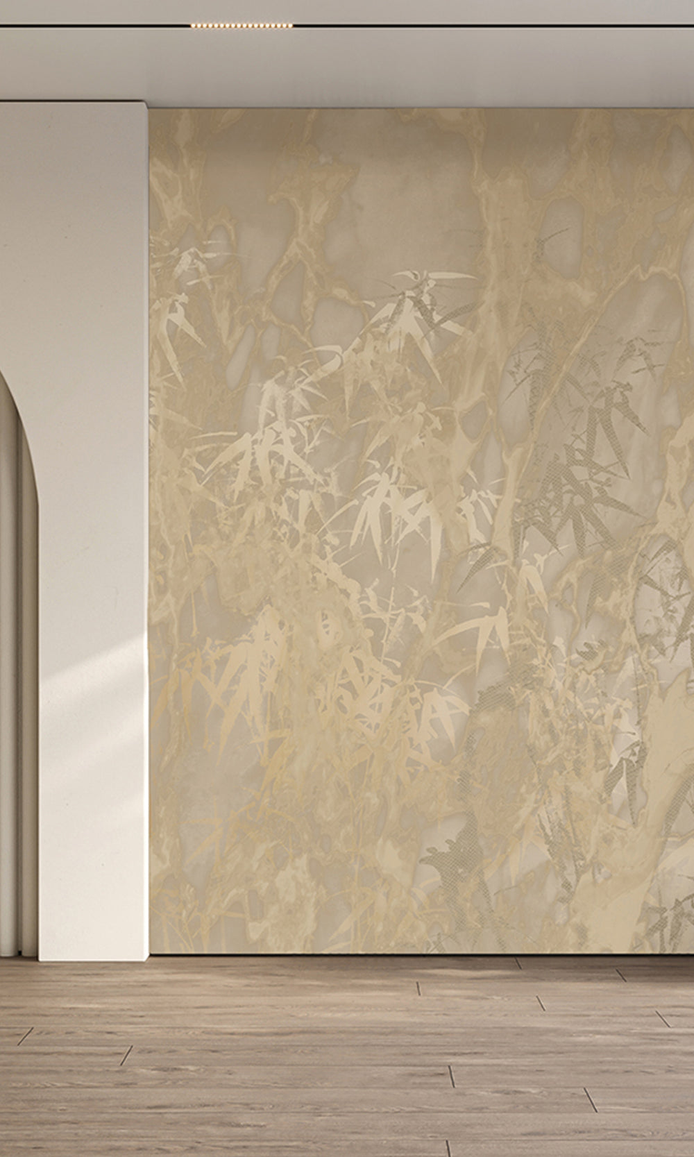 Gold Abstract Bamboo Forest Mural Wallpaper M2582 - Sample
