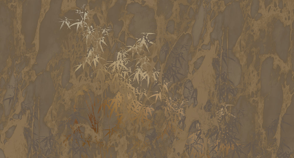 Brown Abstract Bamboo Forest Mural Wallpaper M2583