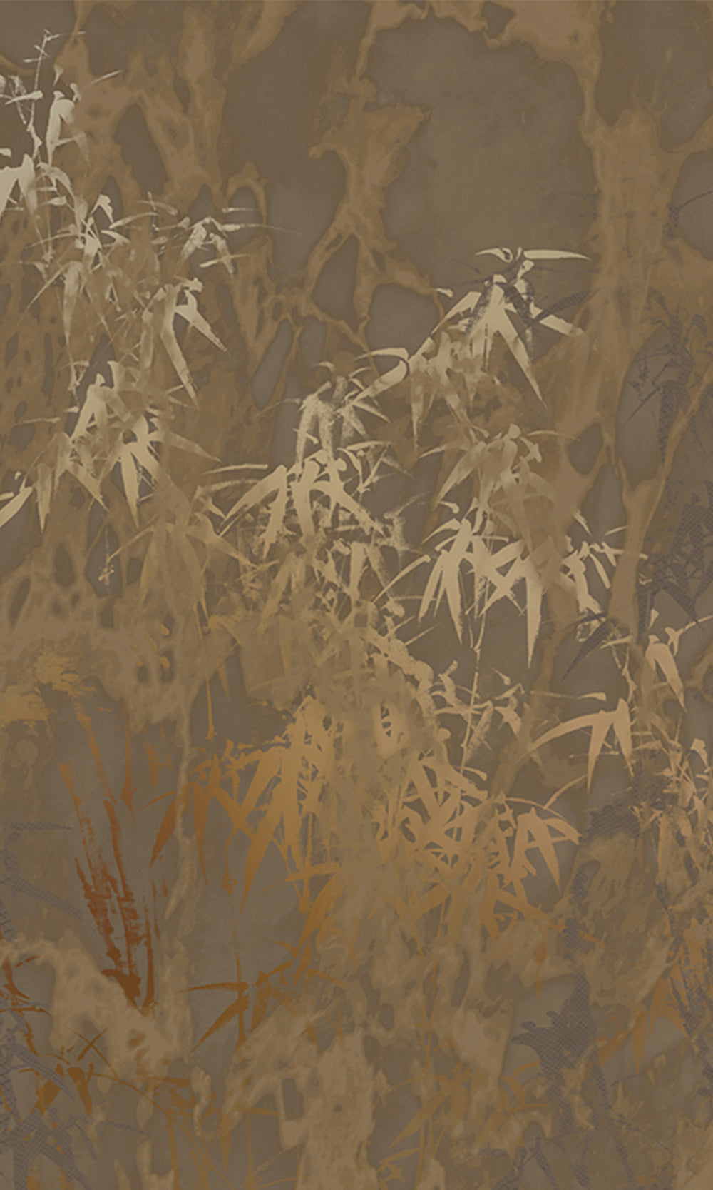 Brown Abstract Bamboo Forest Mural Wallpaper M2583