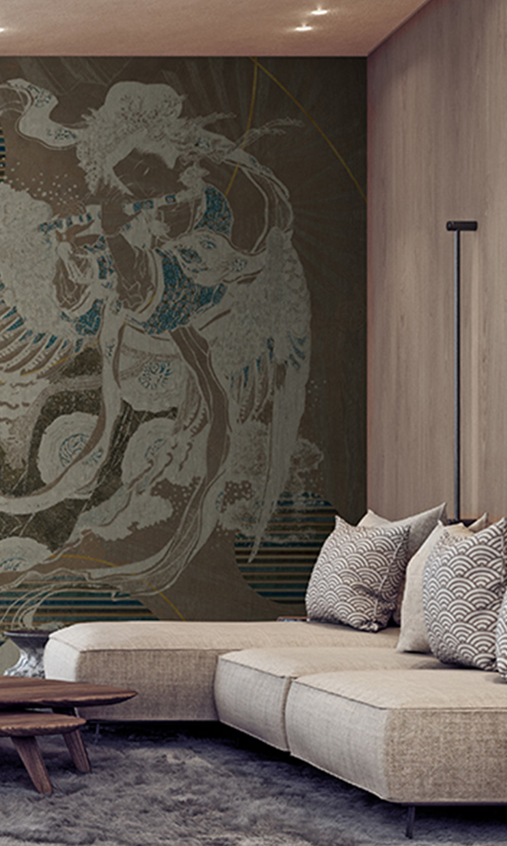 Beaver Brown Abstract Geometric Wall Mural M2585