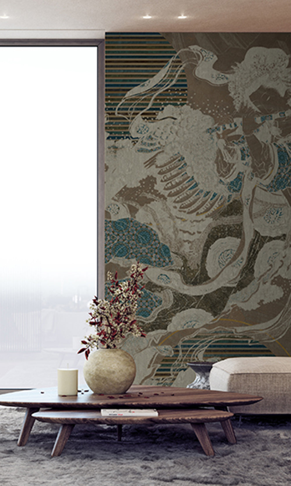 Beaver Brown Abstract Geometric Wall Mural M2585