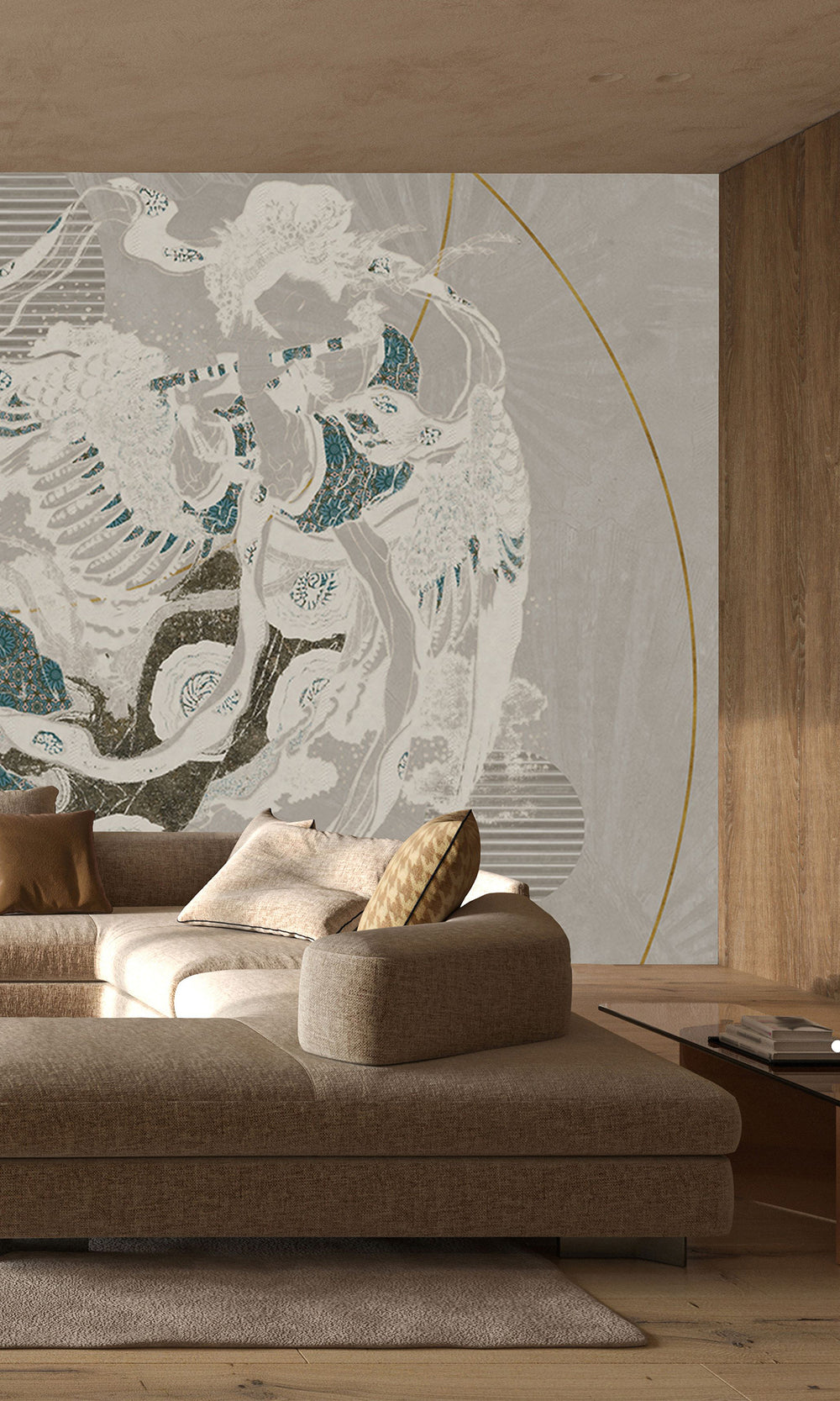 Cloud Grey Abstract Geometric Mural Wallpaper M2586 - Sample