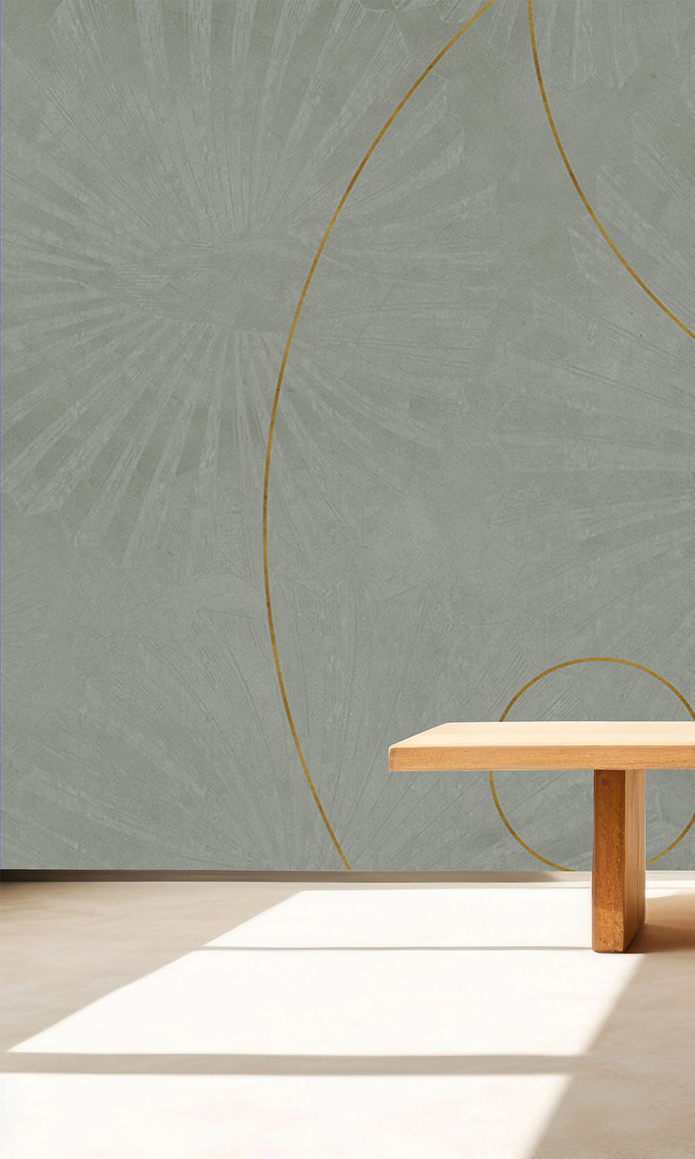 Battleship Grey Abstract Geometric Mural Wallpaper M2587 - Sample