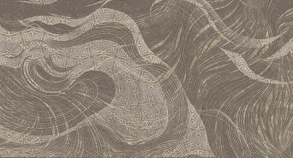 Light Brown Abstract Tree Dendrography Mural Wallpaper M2588 - Sample