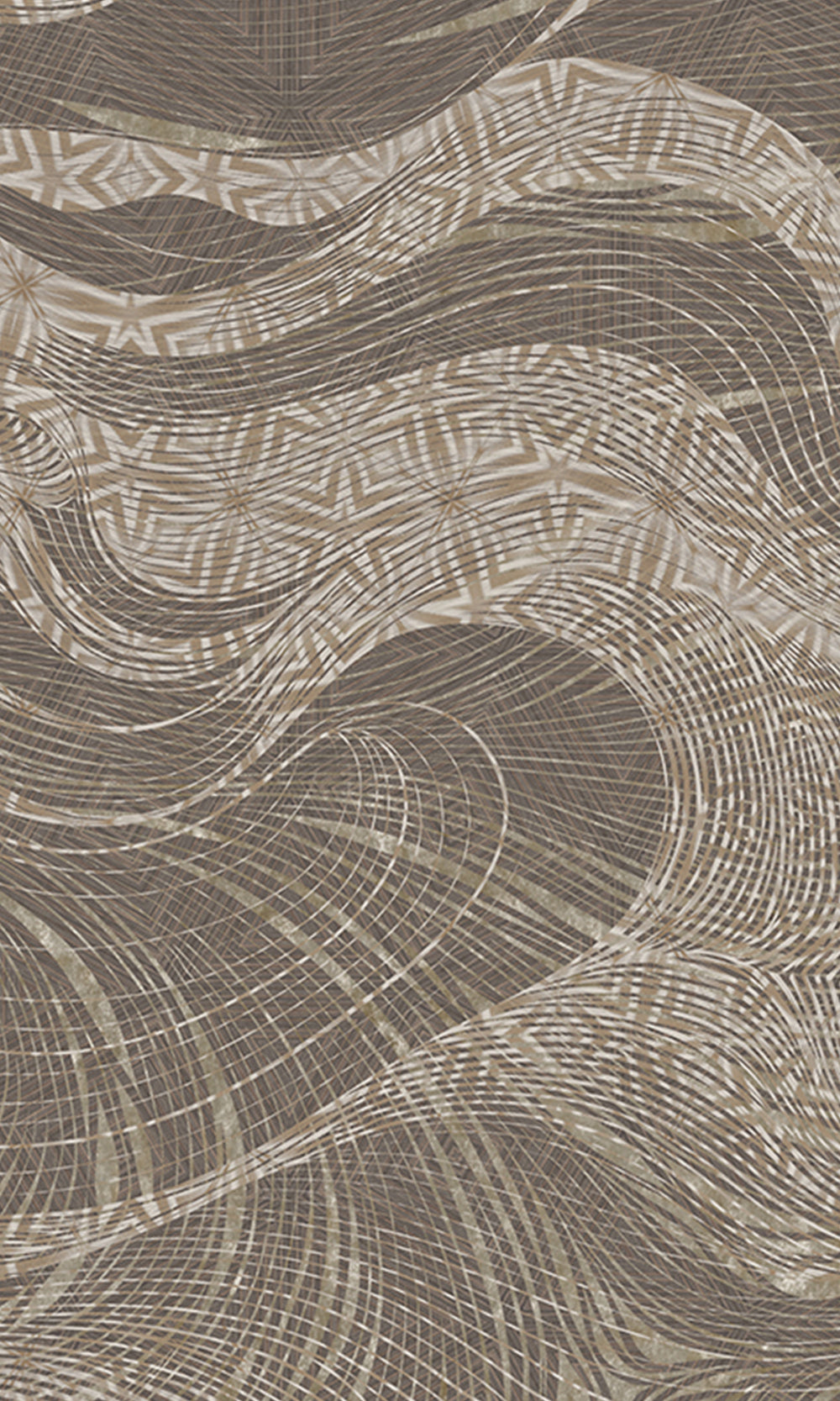 Light Brown Abstract Tree Dendrography Mural Wallpaper M2588 - Sample