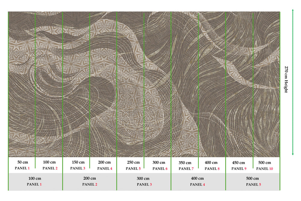 Light Brown Abstract Tree Dendrography Mural Wallpaper M2588 - Sample