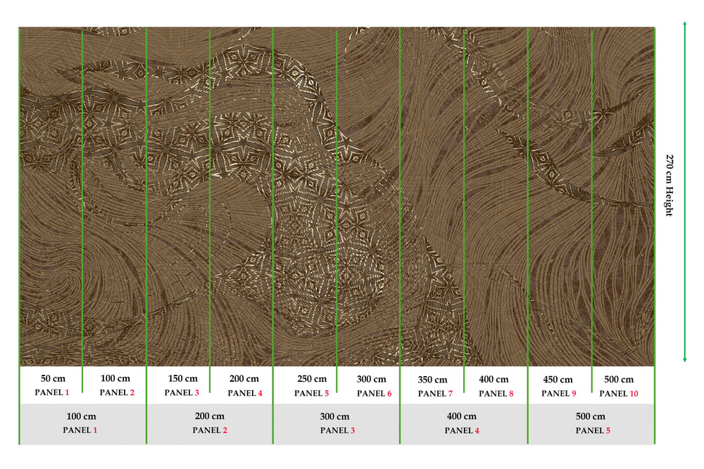 Light Chocolate Abstract Tree Dendrography Mural Wallpaper M2589
