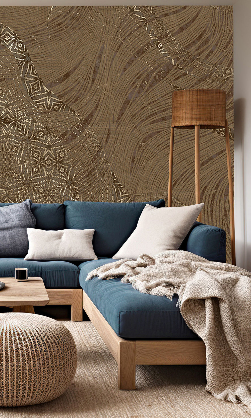 Light Chocolate Abstract Tree Dendrography Mural Wallpaper M2589