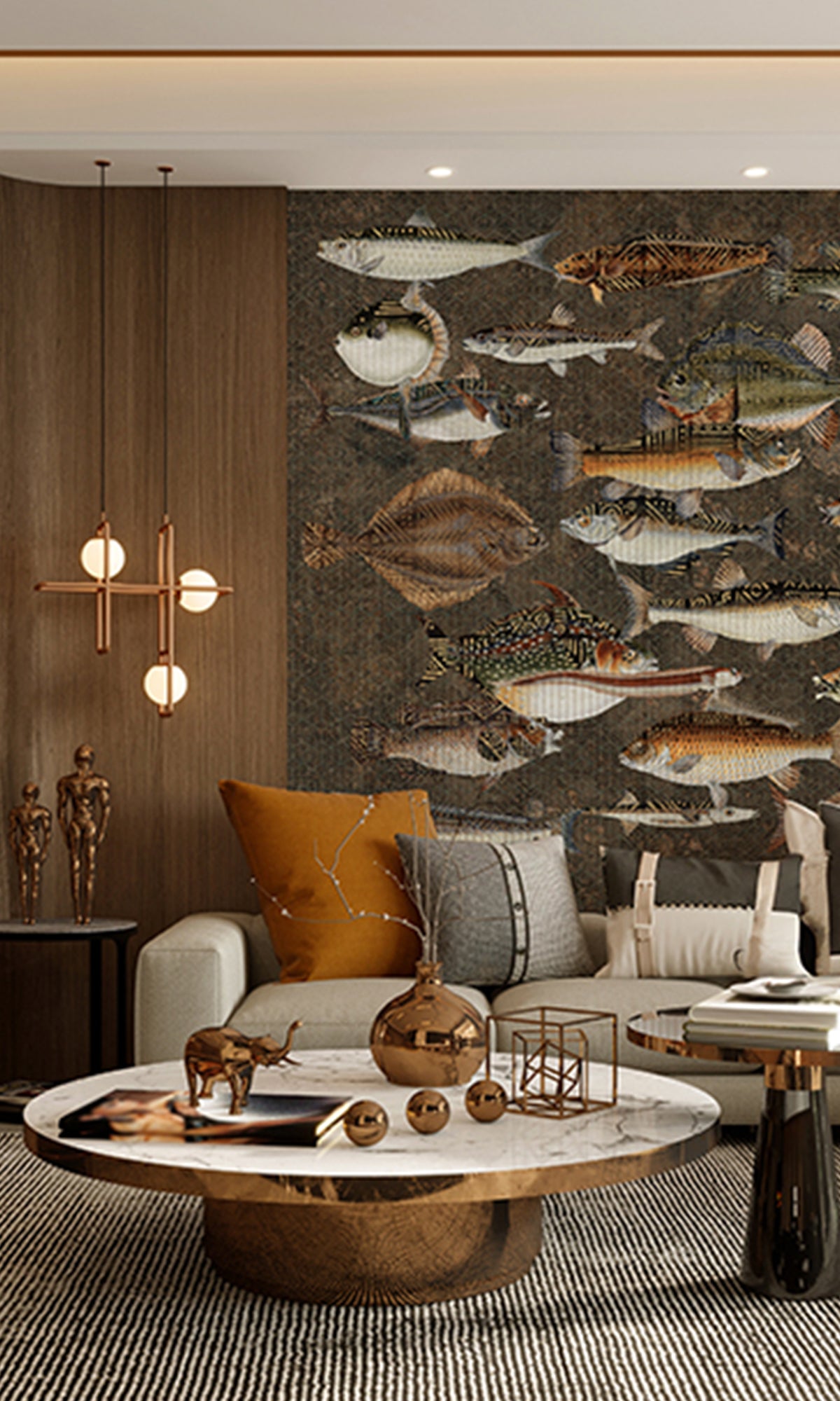 Charcoal Underwater Bounty Mural Wallpaper M2597