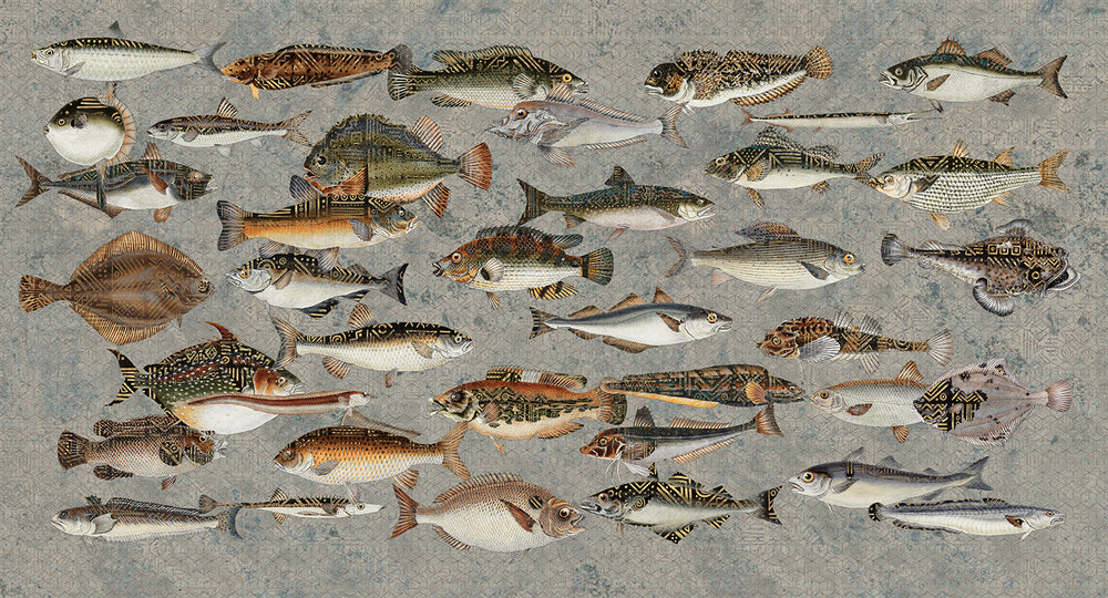 Light Grey Underwater Bounty Mural Wallpaper M2599 - Sample