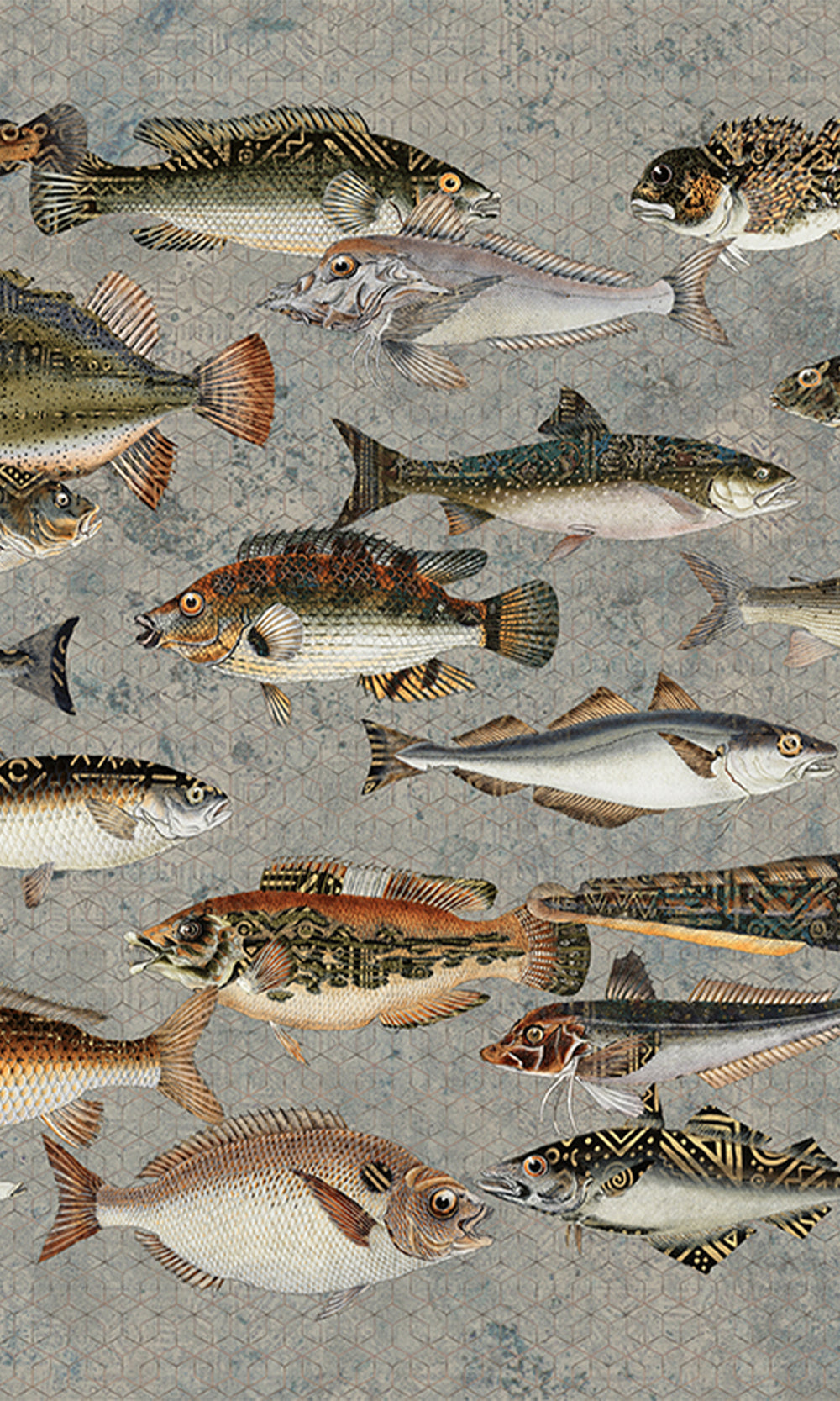 Light Grey Underwater Bounty Mural Wallpaper M2599 - Sample