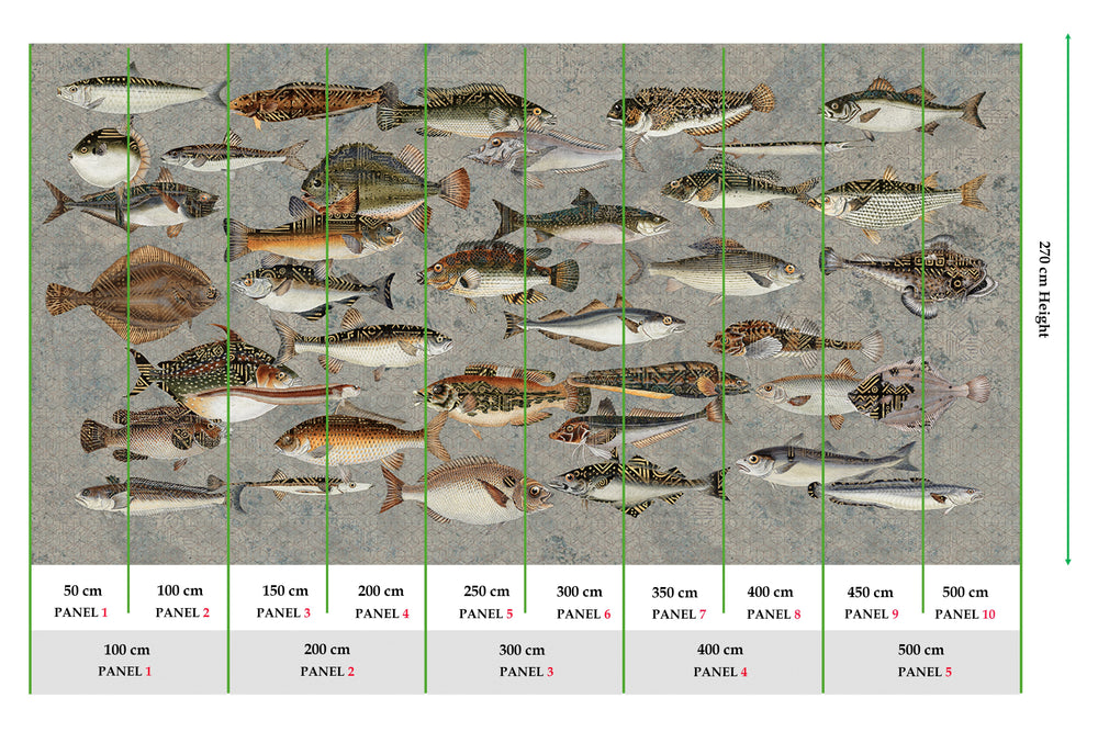 Light Grey Underwater Bounty Mural Wallpaper M2599 - Sample