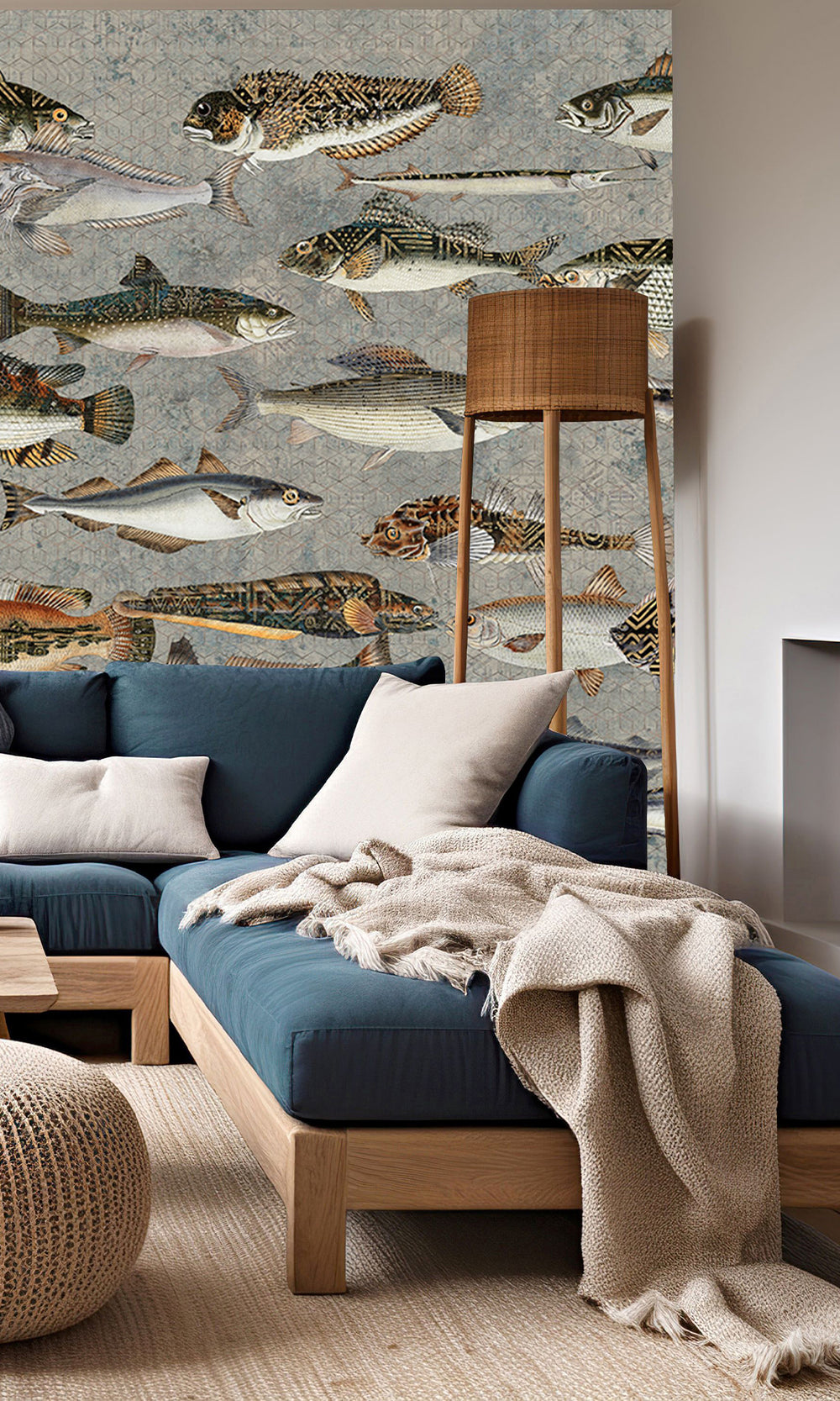 Light Grey Underwater Bounty Mural Wallpaper M2599 - Sample