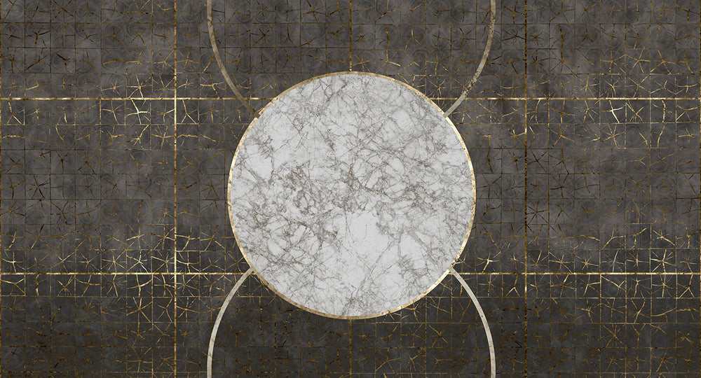 Charcoal Marbled Celestial Abstract Wall Mural M2600