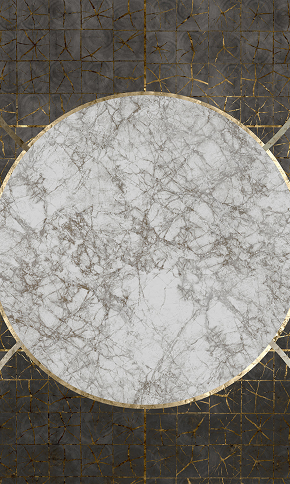 Charcoal Marbled Celestial Abstract Wall Mural M2600