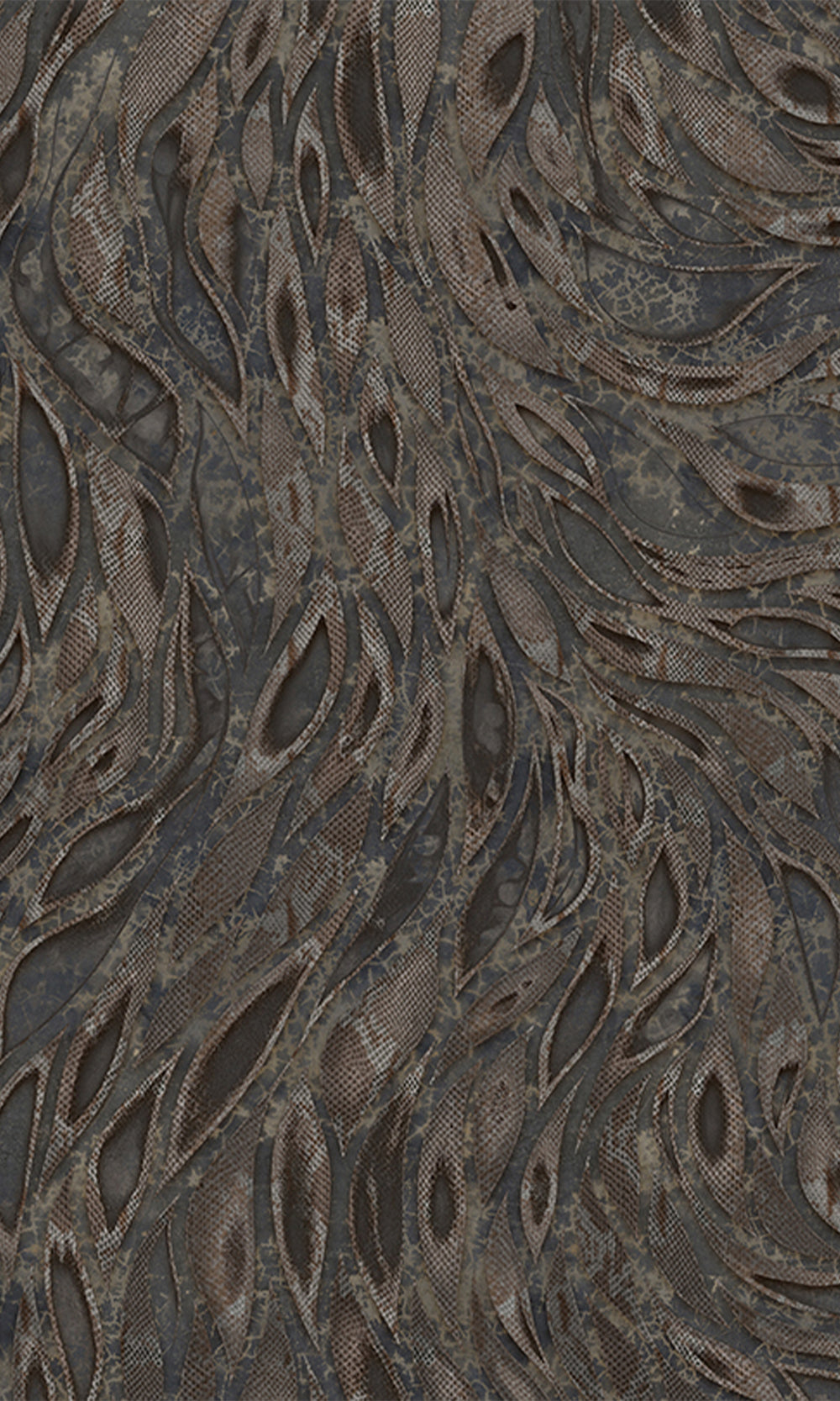 Charcoal Cascading Faux Snakeskin Mural Wallpaper M2606 - Sample