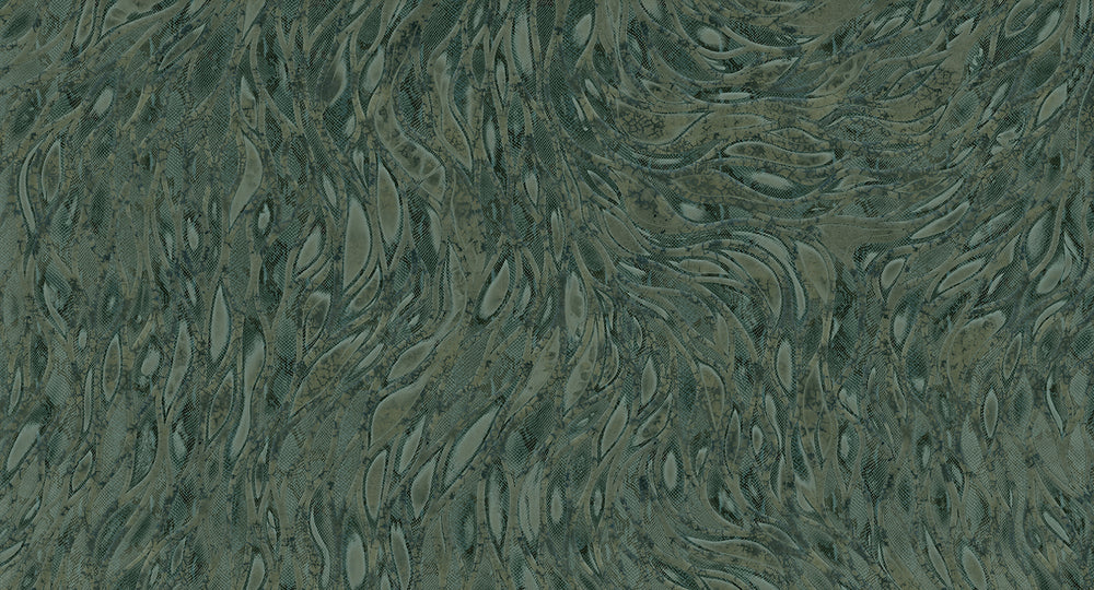 Navy Green Cascading Faux Snakeskin Mural Wallpaper M2607 - Sample