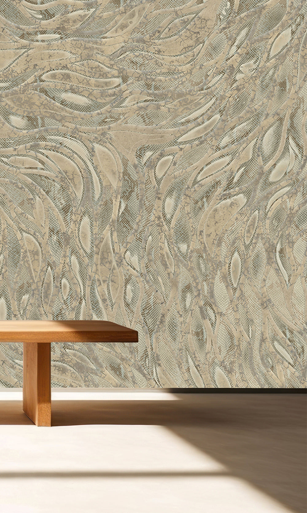 Beige Cascading Faux Snakeskin Mural Wallpaper M2608 - Sample