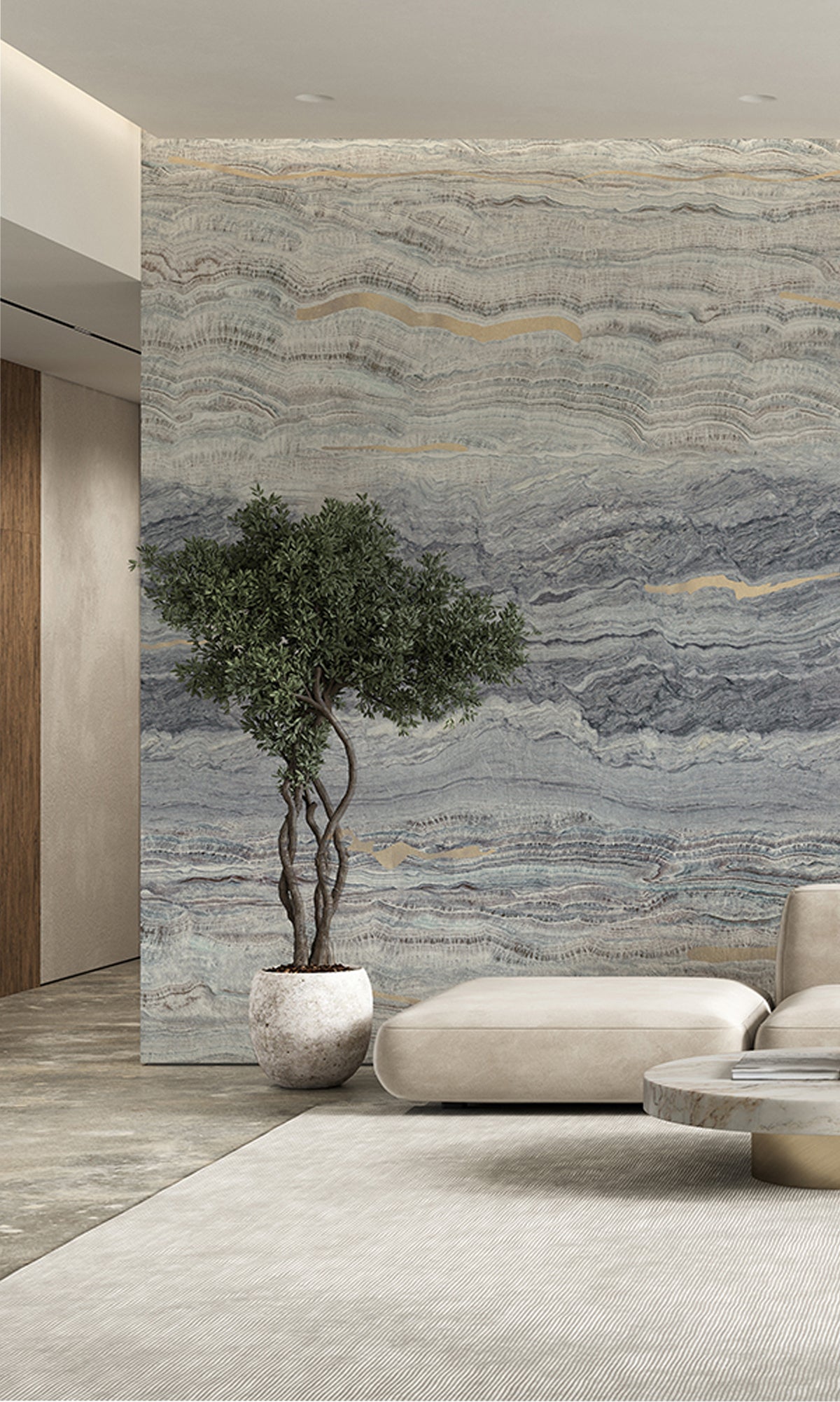 Ash Navy Clouds of Jupiter Mural Wallpaper M2609