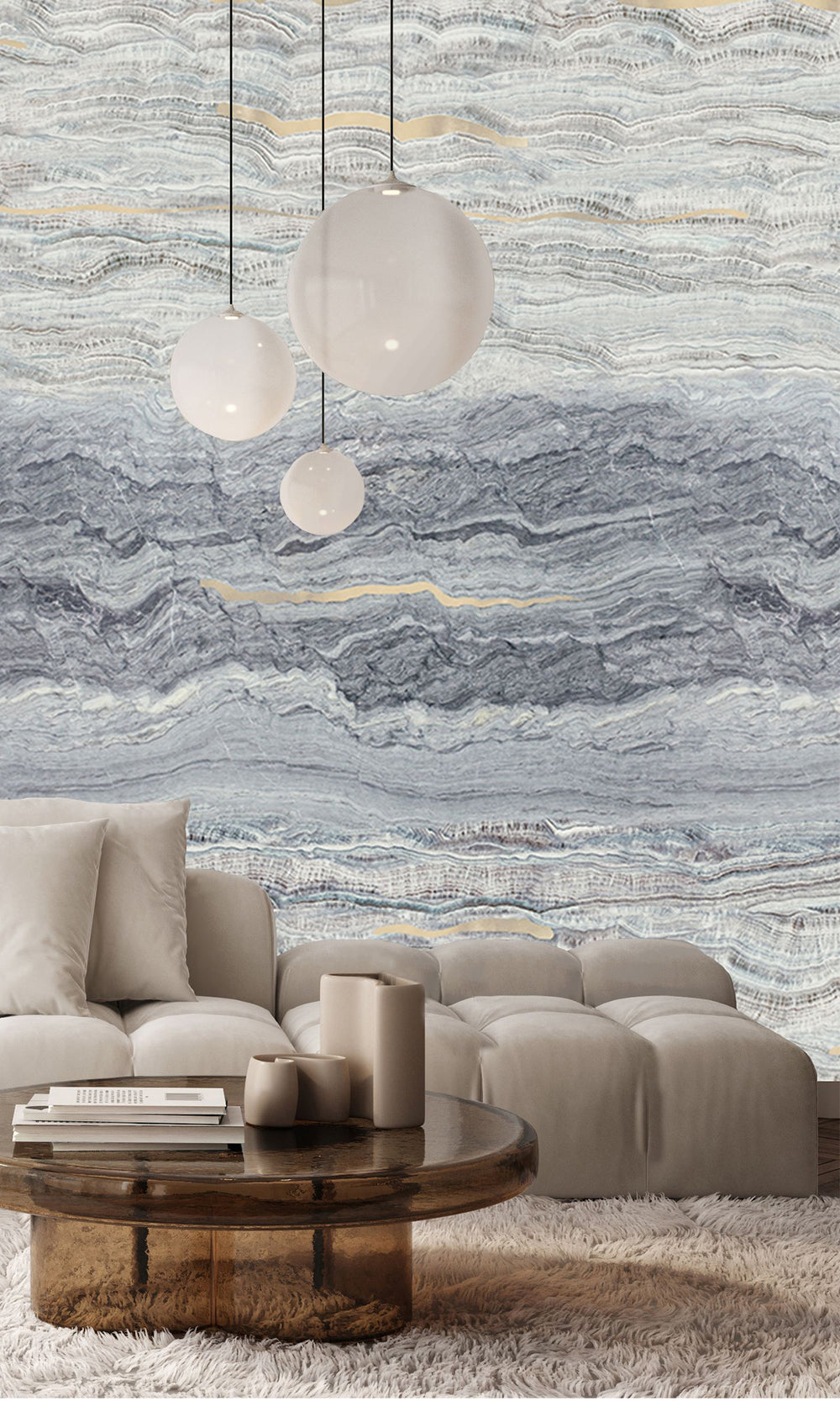 Ash Navy Clouds of Jupiter Wall Mural M2609