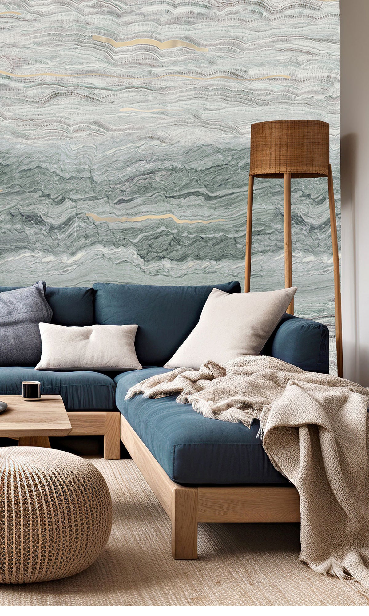 Ash Green Clouds of Jupiter Mural Wallpaper M2610