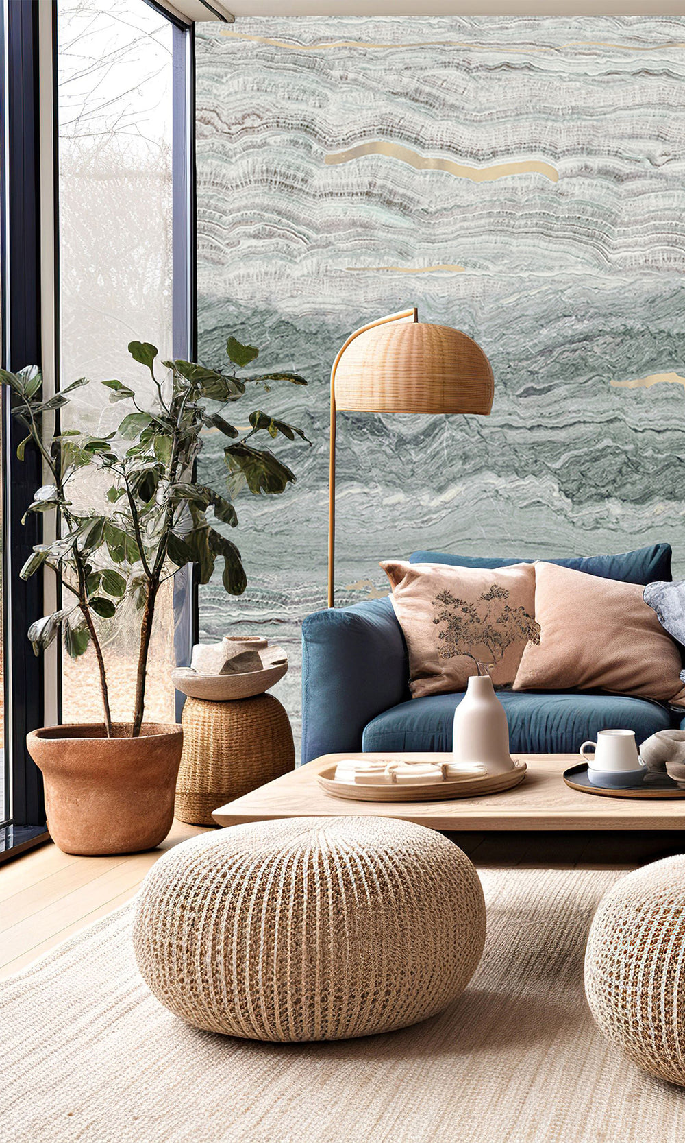 Ash Green Clouds of Jupiter Wall Mural M2610