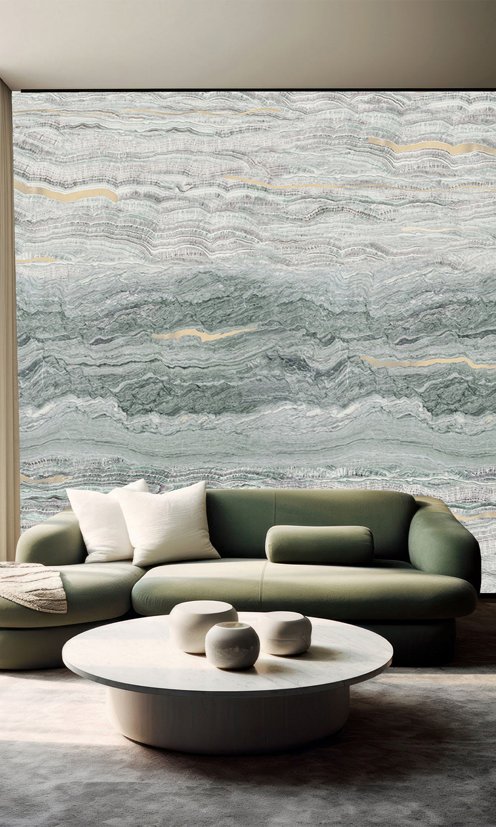 Ash Green Clouds of Jupiter Wall Mural M2610