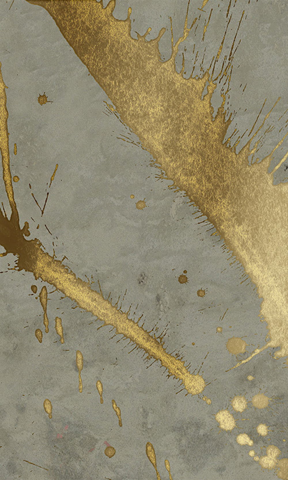 Metallic Grey Gold Abstract Paint Splash Mural Wallpaper M2612